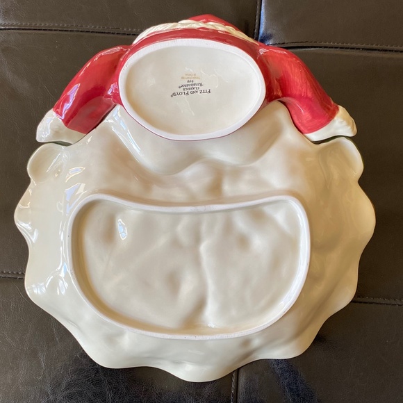 Fitz and Floyd Renaissance Santa Server Bowl Tray - Picture 4 of 8
